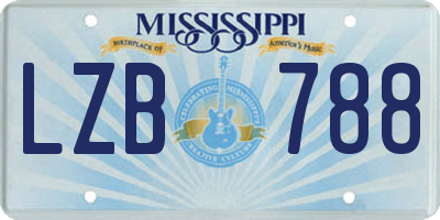 MS license plate LZB788