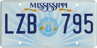 MS license plate LZB795