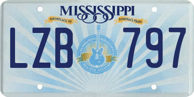 MS license plate LZB797