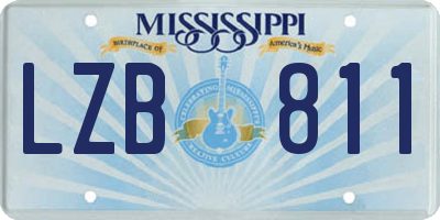 MS license plate LZB811
