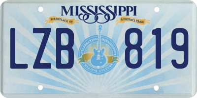 MS license plate LZB819