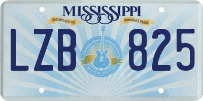 MS license plate LZB825