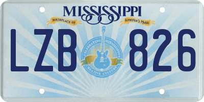 MS license plate LZB826