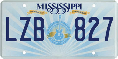 MS license plate LZB827