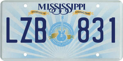 MS license plate LZB831
