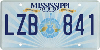 MS license plate LZB841