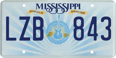 MS license plate LZB843