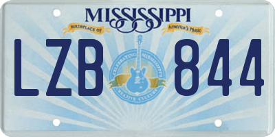 MS license plate LZB844