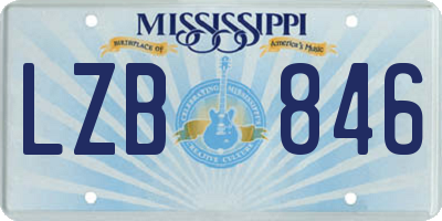 MS license plate LZB846