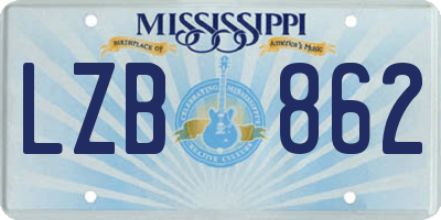 MS license plate LZB862