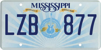 MS license plate LZB877