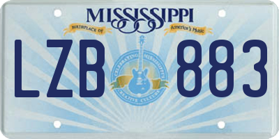 MS license plate LZB883