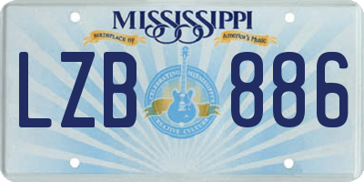 MS license plate LZB886