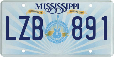 MS license plate LZB891