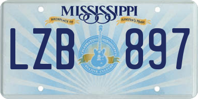 MS license plate LZB897