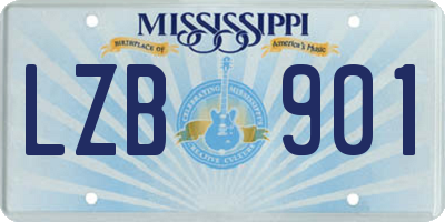 MS license plate LZB901