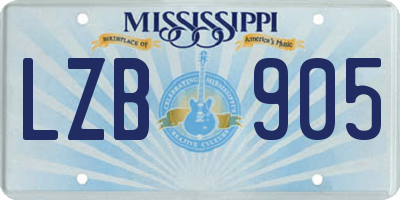 MS license plate LZB905