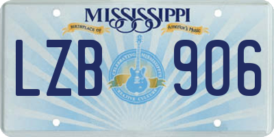 MS license plate LZB906
