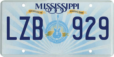 MS license plate LZB929