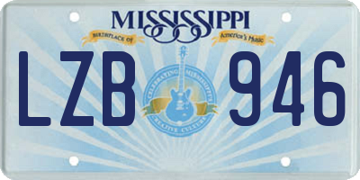 MS license plate LZB946
