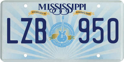 MS license plate LZB950