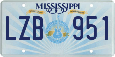 MS license plate LZB951