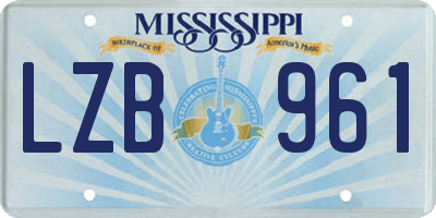 MS license plate LZB961