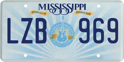 MS license plate LZB969