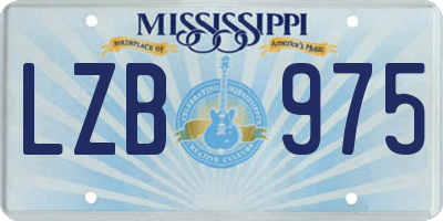 MS license plate LZB975