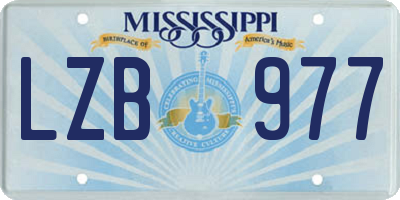 MS license plate LZB977