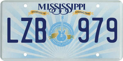 MS license plate LZB979