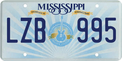MS license plate LZB995
