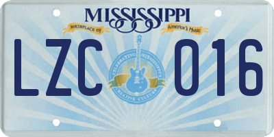 MS license plate LZC016