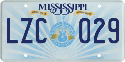 MS license plate LZC029