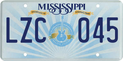 MS license plate LZC045