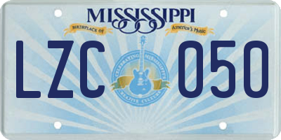 MS license plate LZC050