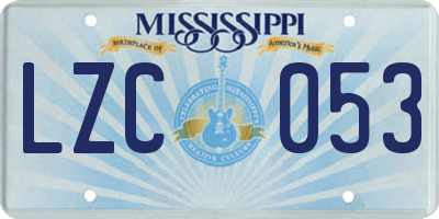 MS license plate LZC053