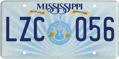 MS license plate LZC056