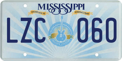 MS license plate LZC060