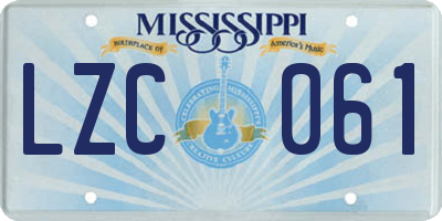 MS license plate LZC061