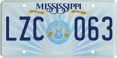 MS license plate LZC063