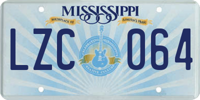 MS license plate LZC064