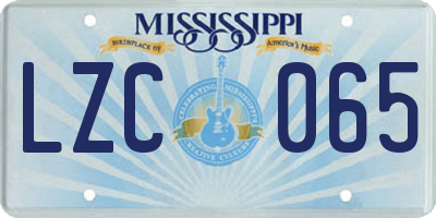 MS license plate LZC065
