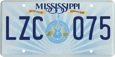 MS license plate LZC075