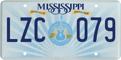 MS license plate LZC079