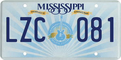 MS license plate LZC081