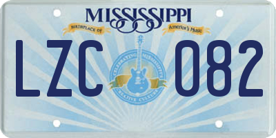 MS license plate LZC082