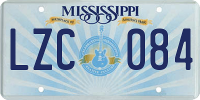 MS license plate LZC084