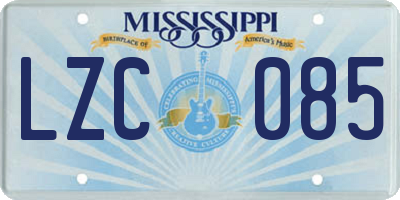 MS license plate LZC085
