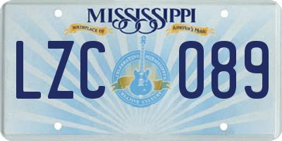 MS license plate LZC089
